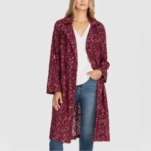 Johnny Was Zaragoza Linen Trench Coat size XS